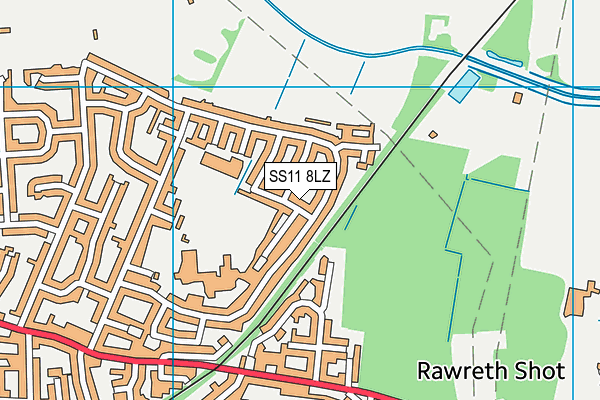 SS11 8LZ map - OS VectorMap District (Ordnance Survey)