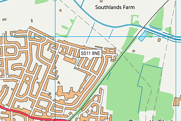 SS11 8NE map - OS VectorMap District (Ordnance Survey)
