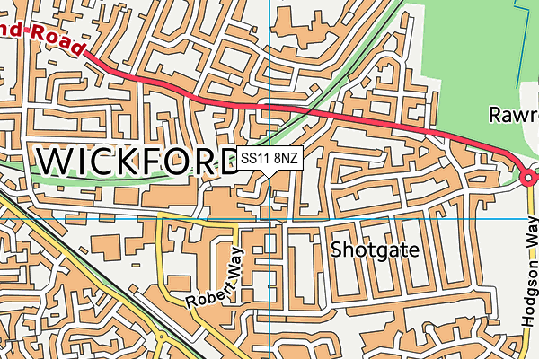 SS11 8NZ map - OS VectorMap District (Ordnance Survey)