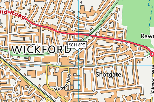 SS11 8PE map - OS VectorMap District (Ordnance Survey)