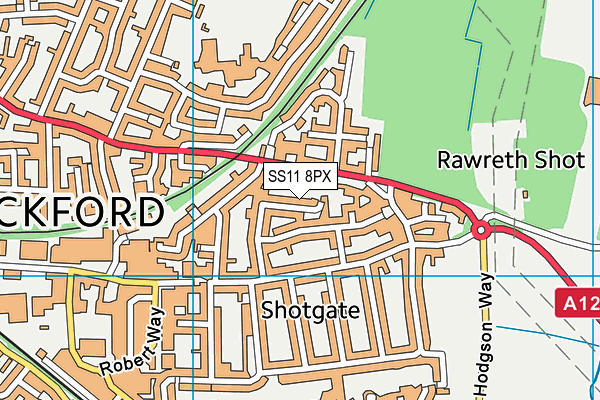 SS11 8PX map - OS VectorMap District (Ordnance Survey)