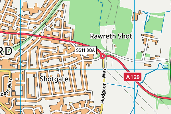 SS11 8QA map - OS VectorMap District (Ordnance Survey)