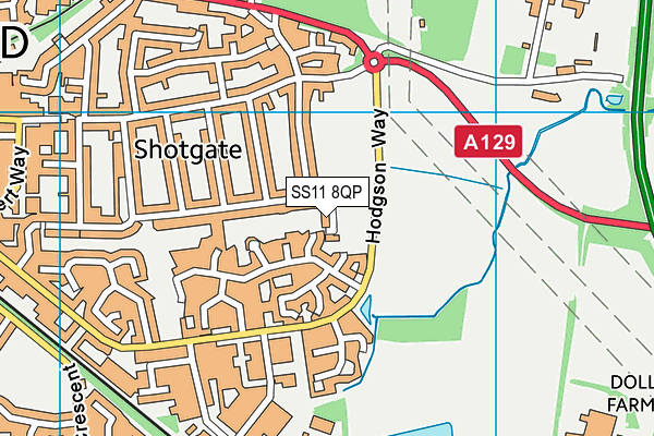 SS11 8QP map - OS VectorMap District (Ordnance Survey)