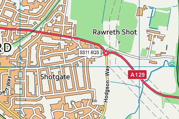 SS11 8QS map - OS VectorMap District (Ordnance Survey)