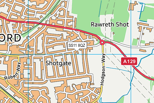 SS11 8QZ map - OS VectorMap District (Ordnance Survey)