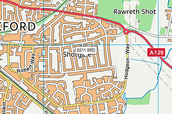 SS11 8RD map - OS VectorMap District (Ordnance Survey)