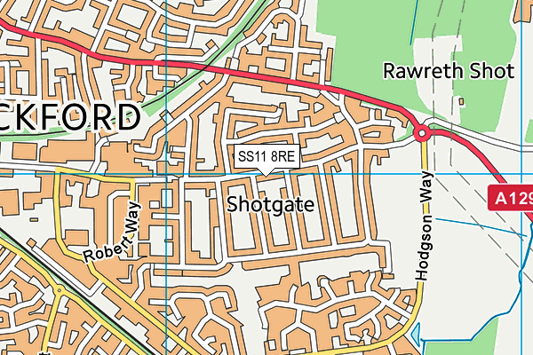 SS11 8RE map - OS VectorMap District (Ordnance Survey)