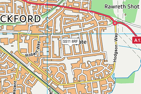 SS11 8RF map - OS VectorMap District (Ordnance Survey)