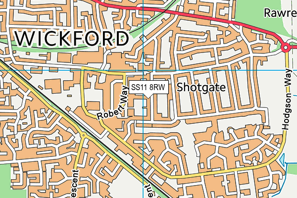 SS11 8RW map - OS VectorMap District (Ordnance Survey)