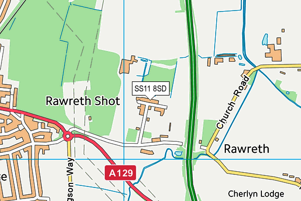 SS11 8SD map - OS VectorMap District (Ordnance Survey)