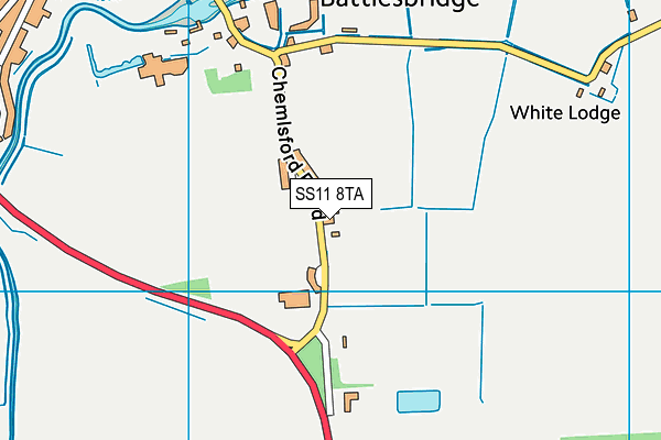 SS11 8TA map - OS VectorMap District (Ordnance Survey)