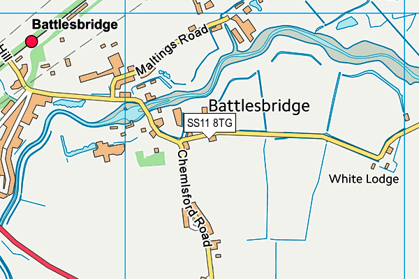 SS11 8TG map - OS VectorMap District (Ordnance Survey)