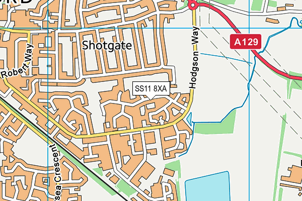 SS11 8XA map - OS VectorMap District (Ordnance Survey)