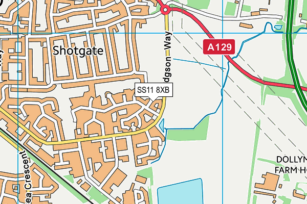 SS11 8XB map - OS VectorMap District (Ordnance Survey)