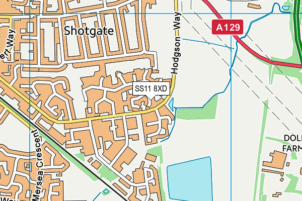 SS11 8XD map - OS VectorMap District (Ordnance Survey)