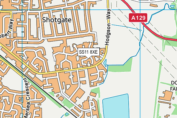 SS11 8XE map - OS VectorMap District (Ordnance Survey)