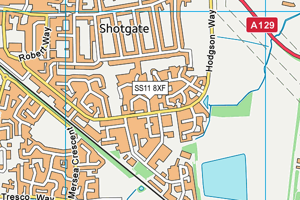 SS11 8XF map - OS VectorMap District (Ordnance Survey)