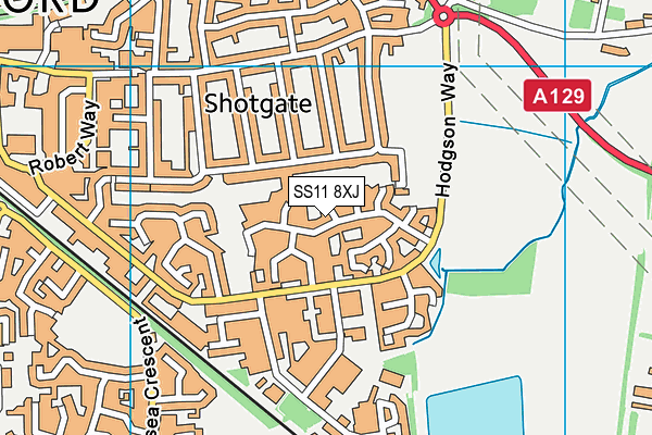 SS11 8XJ map - OS VectorMap District (Ordnance Survey)