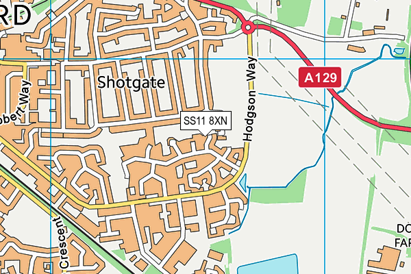 SS11 8XN map - OS VectorMap District (Ordnance Survey)