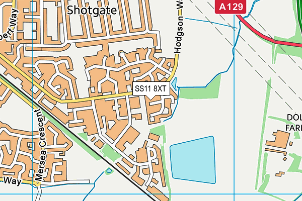 SS11 8XT map - OS VectorMap District (Ordnance Survey)