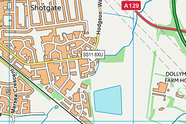 SS11 8XU map - OS VectorMap District (Ordnance Survey)