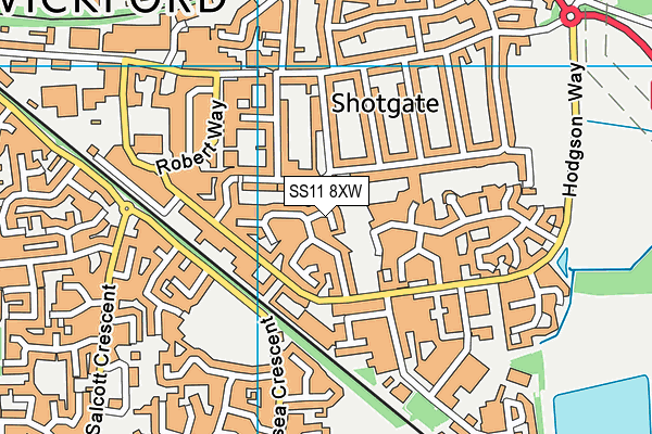 SS11 8XW map - OS VectorMap District (Ordnance Survey)