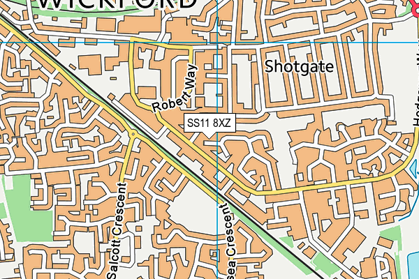 SS11 8XZ map - OS VectorMap District (Ordnance Survey)