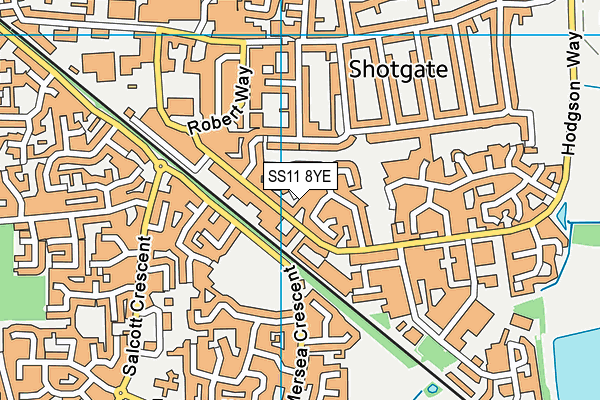 SS11 8YE map - OS VectorMap District (Ordnance Survey)