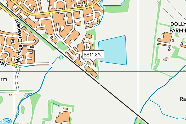 SS11 8YJ map - OS VectorMap District (Ordnance Survey)