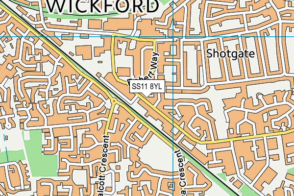 SS11 8YL map - OS VectorMap District (Ordnance Survey)