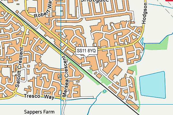 SS11 8YQ map - OS VectorMap District (Ordnance Survey)