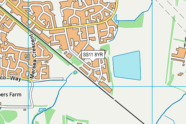 SS11 8YR map - OS VectorMap District (Ordnance Survey)