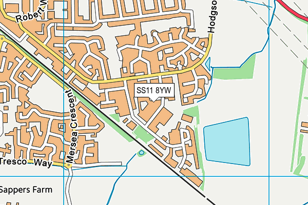 SS11 8YW map - OS VectorMap District (Ordnance Survey)