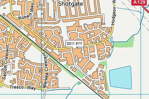 SS11 8YY map - OS VectorMap District (Ordnance Survey)