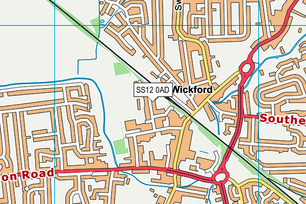 SS12 0AD map - OS VectorMap District (Ordnance Survey)