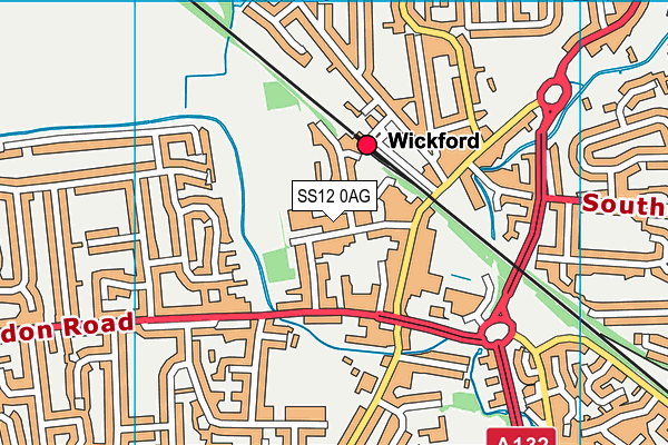 SS12 0AG map - OS VectorMap District (Ordnance Survey)