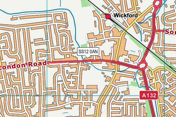 SS12 0AN map - OS VectorMap District (Ordnance Survey)