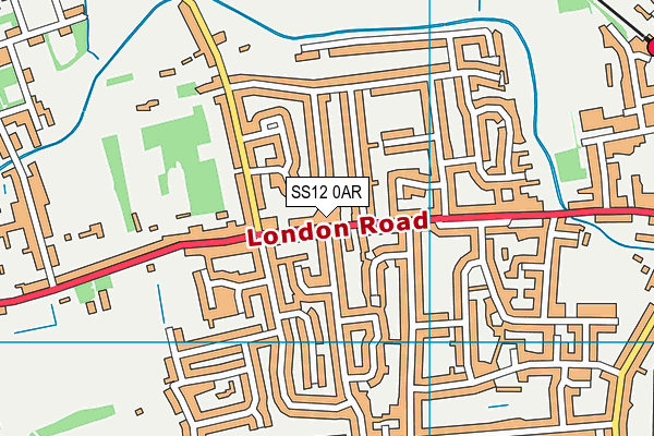 SS12 0AR map - OS VectorMap District (Ordnance Survey)