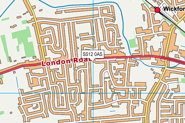 SS12 0AS map - OS VectorMap District (Ordnance Survey)