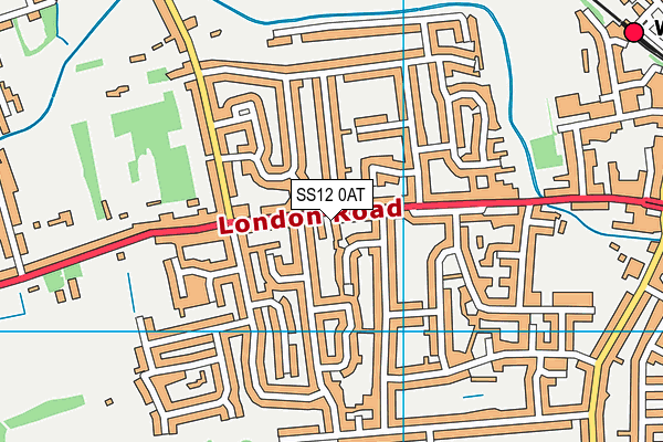 SS12 0AT map - OS VectorMap District (Ordnance Survey)