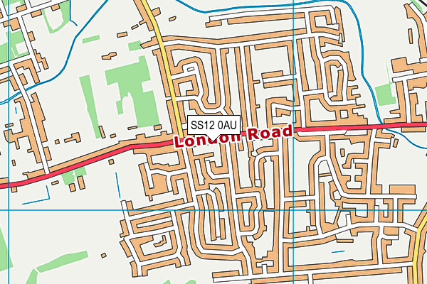 SS12 0AU map - OS VectorMap District (Ordnance Survey)