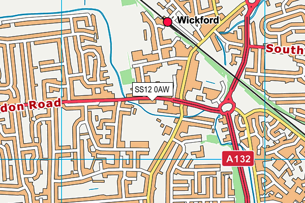 SS12 0AW map - OS VectorMap District (Ordnance Survey)