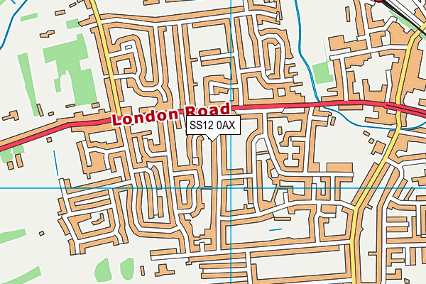 SS12 0AX map - OS VectorMap District (Ordnance Survey)