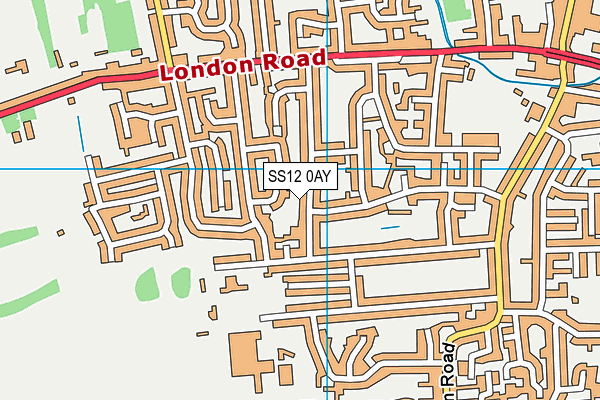 SS12 0AY map - OS VectorMap District (Ordnance Survey)