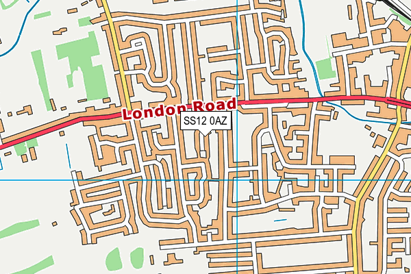 SS12 0AZ map - OS VectorMap District (Ordnance Survey)