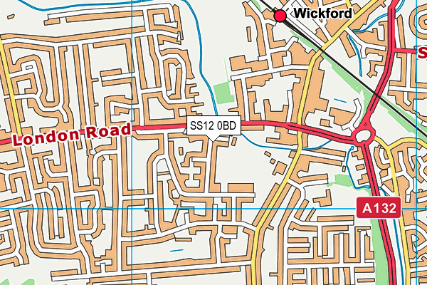 SS12 0BD map - OS VectorMap District (Ordnance Survey)