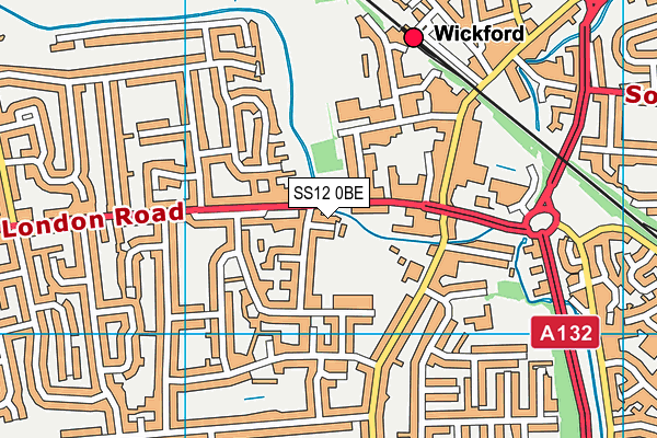 SS12 0BE map - OS VectorMap District (Ordnance Survey)