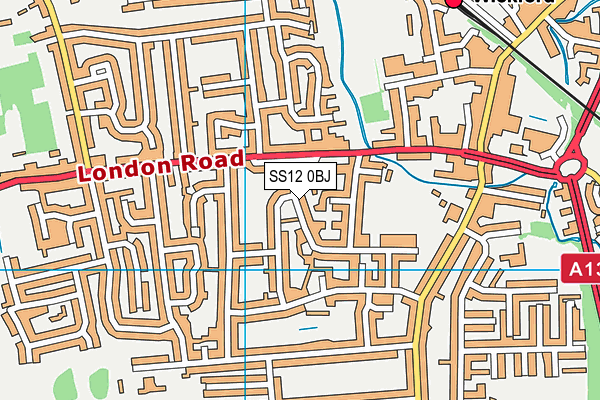 SS12 0BJ map - OS VectorMap District (Ordnance Survey)