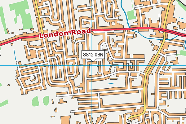SS12 0BN map - OS VectorMap District (Ordnance Survey)