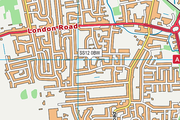 SS12 0BW map - OS VectorMap District (Ordnance Survey)